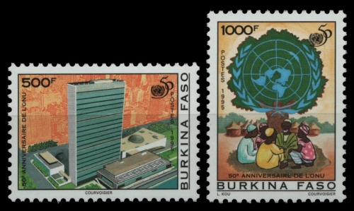 Burkina Faso 1995 - Mi-Nr. 1373-1374 ** - MNH - 50 Jahre UNO