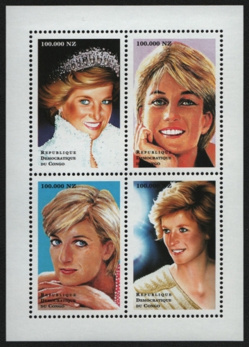 Kongo-Kinshasa 1998 - Mi-Nr. 1349-1352 ** - MNH - Prinzessin Diana