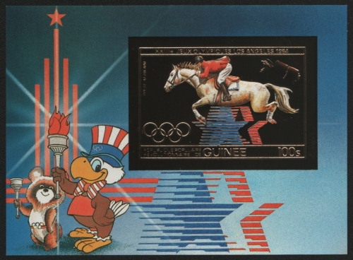 Guinea 1983 - Mi-Nr. Block 59 B ** - MNH - Gold - ungez / imp - Olympia