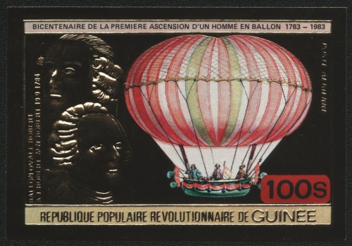 Guinea 1983 - Mi-Nr. 943 B ** - MNH - Gold - ungez / imp - Luftfahrt / Aviation