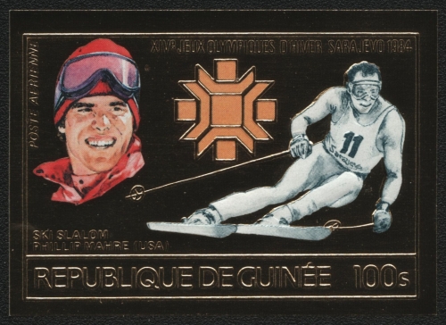 Guinea 1984 - Mi-Nr. 1010 B ** - MNH - Gold - ungez / imp - Olympia Sarajevo