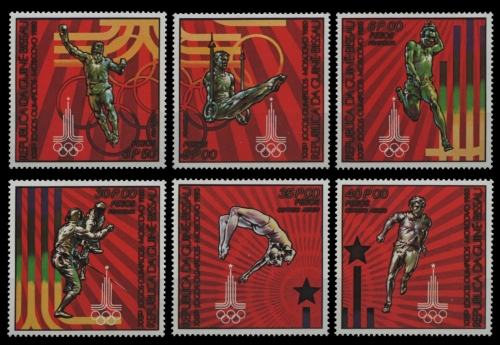 Guinea-Bissau 1980 - Mi-Nr. 554-559 A ** - MNH - Olympia Moskau