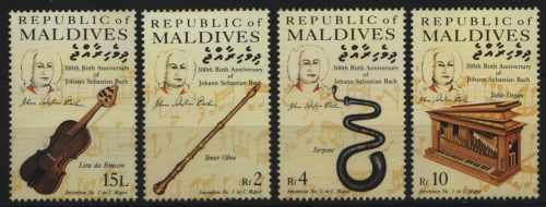 Malediven 1985 - Mi-Nr. 1115-1118 ** - MNH - Musik / Music - Bach