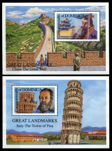 Dominica 1991 - Mi-Nr. Block 186-187 ** - MNH - Bedeutende Bauwerke