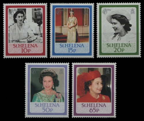 St. Helena 1986 - Mi-Nr. 441-445 ** - MNH - Queen Elizabeth