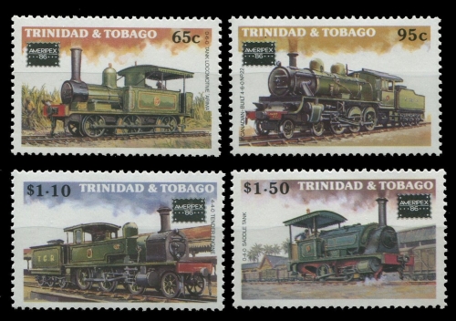 Trinidad & Tobago 1986 - Mi-Nr. 530-533 ** - MNH - Lokomotiven / Locomotives