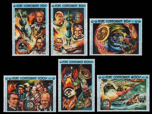 Komoren 1975 - Mi-Nr. 248-253 A ** - MNH - Raumfahrt / Space