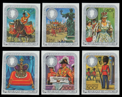 Komoren 1978 - Mi-Nr. 407-412 B ** - MNH - ungez / imp - Queen Elizabeth II