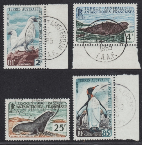 TAAF 1960 - Mi-Nr. 19-22 gest / used - Vögel / Birds - Robben / Seals