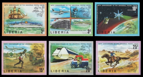 Liberia 1974 - Mi-Nr. 907-912 B ** - MNH - ungez / imp - Transport - UPU