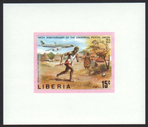 Liberia 1974 - Mi-Nr. 910 B ** - MNH - als Block - ungez / imp - Transport - UPU