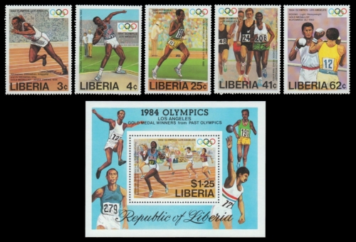 Liberia 1984 - Mi-Nr. 1305-1309 A & Block 108 A ** - MNH - Olympia Los Angeles