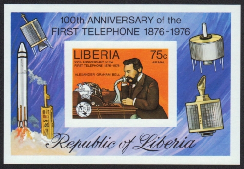 Liberia 1974 - Mi-Nr. Block 81 B ** - MNH - ungez / imp - 100 Jahre Telefon