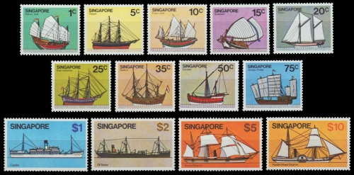 Singapur 1980 - Mi-Nr. 342-354 ** - MNH - Schiffe / Ships