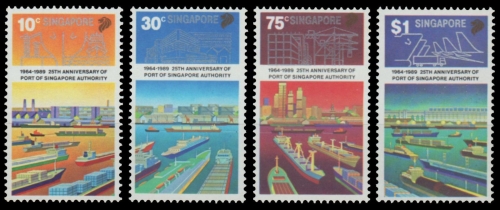 Singapur 1989 - Mi-Nr. 565-568 ** - MNH - Schiffe / Ships
