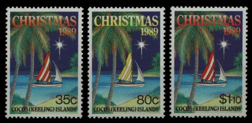 Kokos-Inseln 1989 - Mi-Nr. 217-219 ** - MNH - Weihnachten / X-mas