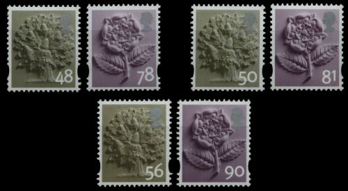 Großbritannien - England 2007-2009 - Mi-Nr. 14-15, 22-23 & 25-26 ** - MNH