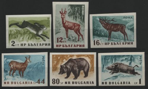 Bulgarien 1958 - Mi-Nr. 1058-1063 B ** - MNH - Wildtiere / Wild animals