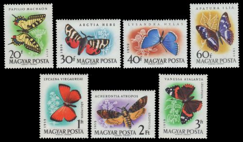 Ungarn 1959 - Mi-Nr. 1633-1639 ** - MNH - Schmetterlinge / Butterflies