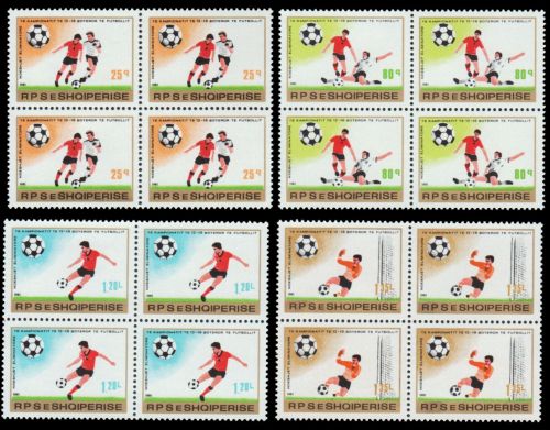 Albanien 1981 - Mi-Nr. 2080-2083 ** - MNH - Viererblock - Fußball / Soccer
