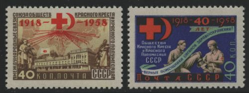 Russia / Sowjetunion 1958 - Mi-Nr. 2142-2143 ** - MNH - Rotes Kreuz
