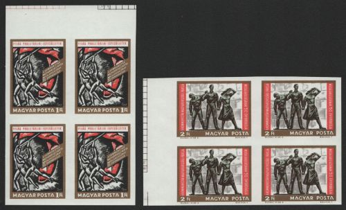 Ungarn 1968 - Mi-Nr. 2463-2464 B ** - MNH - Viererblock - Partei