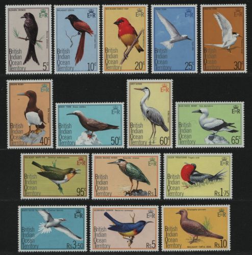BIOT 1975 - Mi-Nr. 63-77 ** - MNH - Vögel / Birds (I)