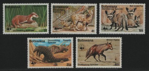 Botswana 1977 - Mi-Nr. 182-186 ** - MNH - Wildtiere / Wild Animals - WWF (I)