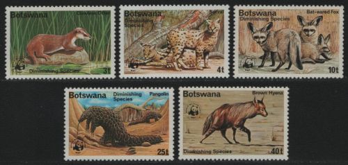 Botswana 1977 - Mi-Nr. 182-186 ** - MNH - Wildtiere / Wild Animals - WWF (III)