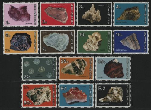 Botswana 1974 - Mi-Nr. 114-127 ** - MNH - Mineralien / Minerals (I)