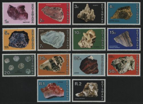 Botswana 1974 - Mi-Nr. 114-127 ** - MNH - Mineralien / Minerals (II)