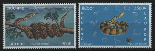 Laos 2001 - Mi-Nr. 1769-1770 ** - MNH - Schlangen / Snakes