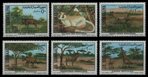 Somalia 1977 - Mi-Nr. 251-256 ** - MNH - Wildtiere / Wild animals