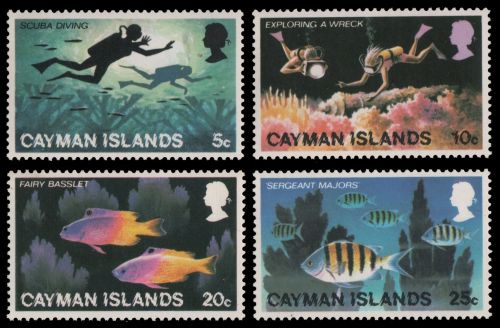 Kaiman-Inseln 1977 - Mi-Nr. 383-386 A ** - MNH - Fische / Fish