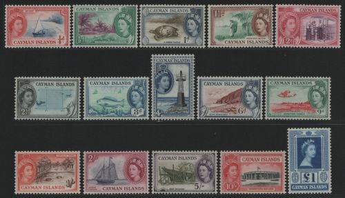 Kaiman-Inseln 1953 - Mi-Nr. 136-150 * - MH - Falz - Queen Elizabeth
