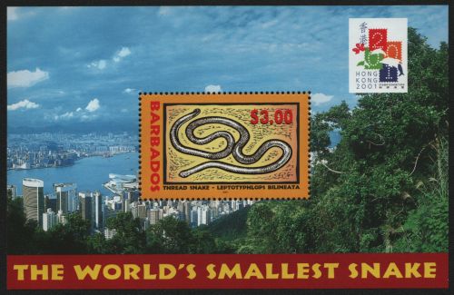 Barbados 2001 - Mi-Nr. Block 40 ** - MNH - Jahr der Schlange