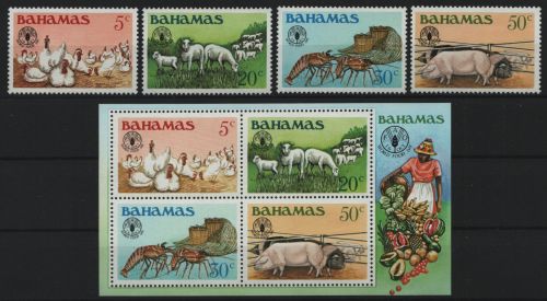 Bahamas 1981 - Mi-Nr. 490-493 & Block 35 ** - MNH - Welternährungstag
