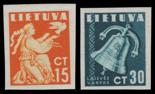 Litauen 1940 - Mi-Nr. 439 U & 441 U ** - MNH - ungez / imp - Frieden