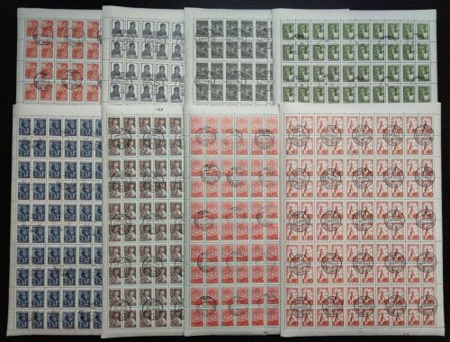 Russia / Sowjetunion ca. 1950 - 8 verschiedene Bogen - gest / used