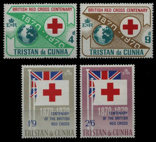 Tristan da Cunha 1970 - Mi-Nr. 133-136 ** - MNH - Rotes Kreuz / Red cross