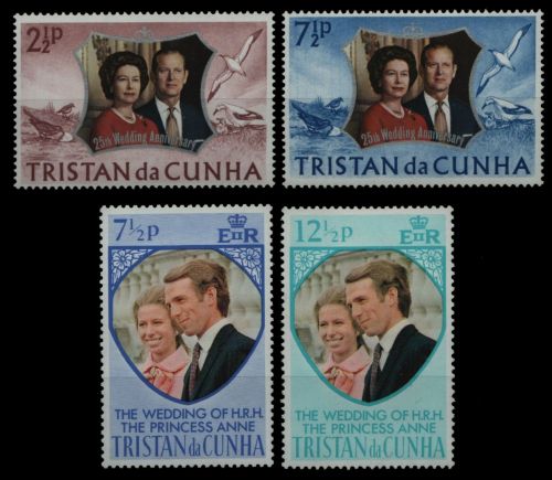 Tristan da Cunha 1972-1973 - Mi-Nr. 178-179 & 189-190 ** - MNH - Royals