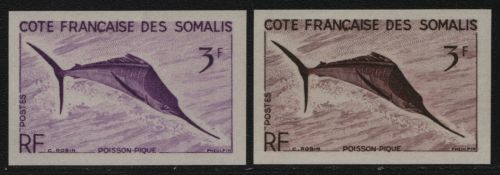 Französische Somaliküste 1959 - Mi-Nr. 322 ** - MNH - Fische - Farbproben (II)