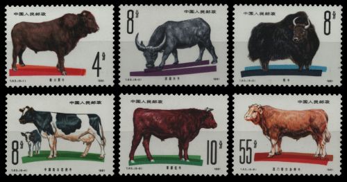 China VR 1981 - Mi-Nr. 1690-1695 ** - MNH - Rinder / Cattles