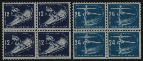 DDR 1950 - Mi-Nr. 246-247 ** - MNH - Viererblöcke