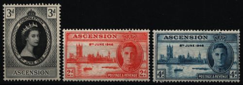 Ascension 1946-1953 - Mi-Nr. 53-54 & 61 ** - MNH - 2 Ausgaben