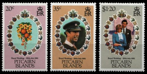Pitcairn 1981 - Mi-Nr. 209-211 ** - MNH - Hochzeit Charles