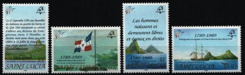 St. Lucia 1989 - Mi-Nr. 952-955 ** - MNH - Französische Revolution