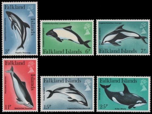 Falkland 1980 - Mi-Nr. 295-300 ** - MNH - Delphine / Dolphins