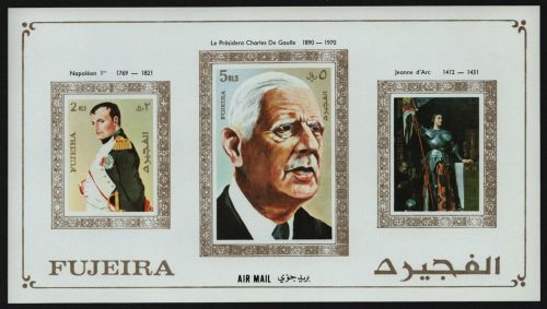 Fujeira 1972 - Mi-Nr. Block 101 A ** - MNH - Napoleon - de Gaulle