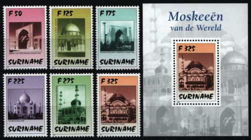 Surinam 1997 - Mi-Nr. 1609-1614 & Block 70 ** - MNH - Moscheen